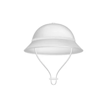 Pith helmet in white design Stock Illustration