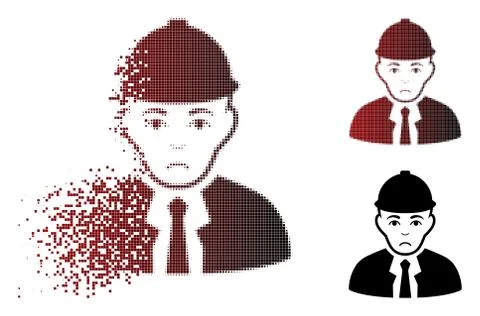 Pitiful Fragmented Pixel Halftone Engineer Icon Stockillustratie