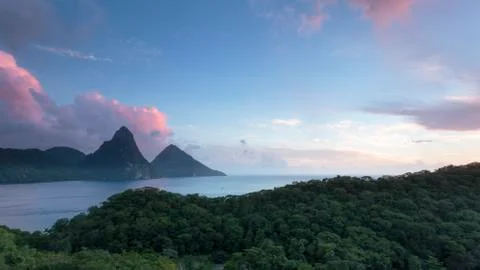 Pitons from Jade Mountain Resort Stock Photos