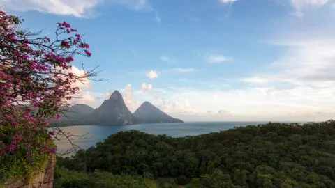 Pitons from Jade Mountain Resort Stock Photos
