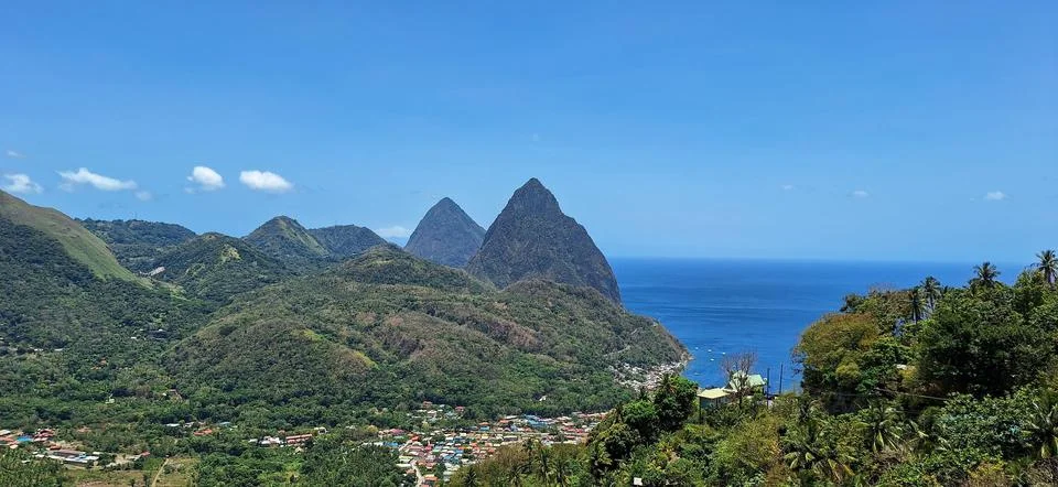 The Pitons Stock Photos