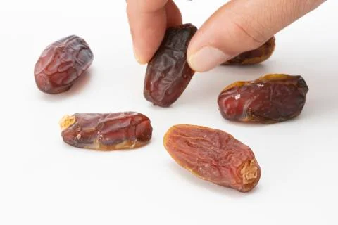 Pitted dates isolated on white background Stock Photos