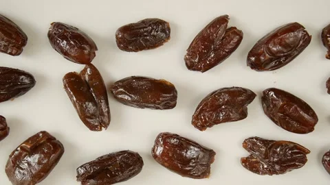 Pitted dates on a plate. Stock Footage 302920581