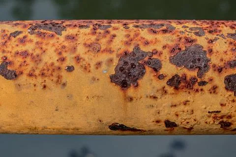 Pitted iron oxidation profile Stock-Fotos