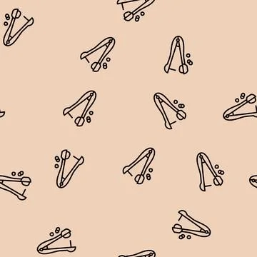 Pitter cherry line seamless pattern Illustrazione stock
