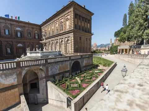 Pitti Palace seen from the back Stock Footage 74925238