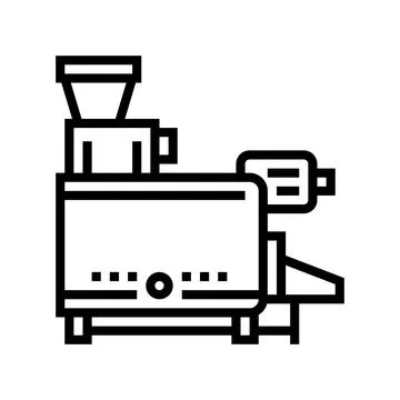 Pitting machine line icon vector illustration Illustrazione stock