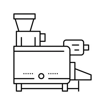 Pitting machine line icon vector illustration Illustrazione stock