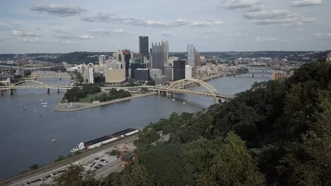 Pittsburg Drone Vídeo Stock 127039125