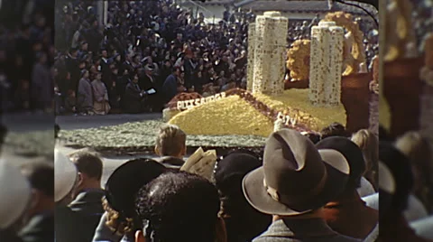 Pittsburg PA Float Rose Parade Tournament Roses Vintage Film Home Movie  Stock Footage 68940637