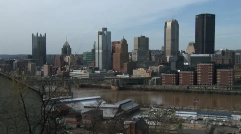 Pittsburg &amp; Smithfield Bridge Stock Footage 49696482