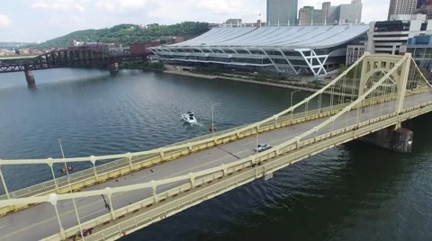 Pittsburgh Bridge Fly Over Stock Footage 54274269