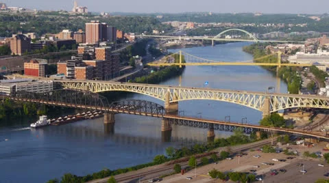 Pittsburgh Coal Barge Stock Footage 23721576