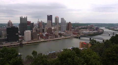 Pittsburgh at Dusk Stock Footage 55682706
