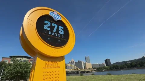 Pittsburgh NFL Draft Countdown Clock Stock Footage 313606709