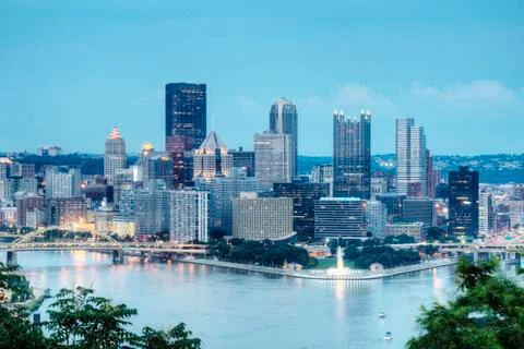 Pittsburgh at Night Stock Photos