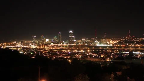 Pittsburgh Night Summer Timelapse Stock-Footage 137560070