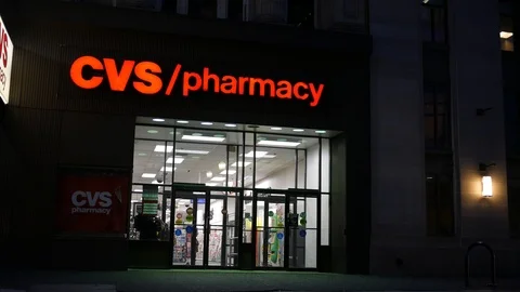Pittsburgh PA - Circa February 17 2019 - An establishing shot of a CVS Pharmacy  Stock Footage