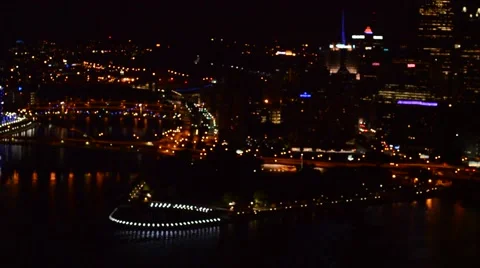 Pittsburgh Pa at night Stock Footage 40732848