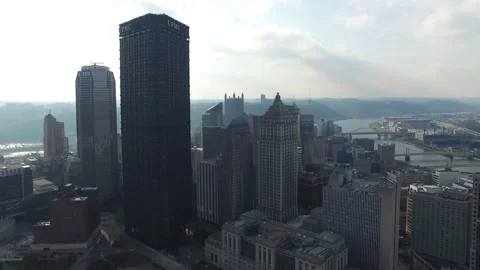 Pittsburgh Partly Cloudy Fall Aerial 4K Stock Footage 137560113