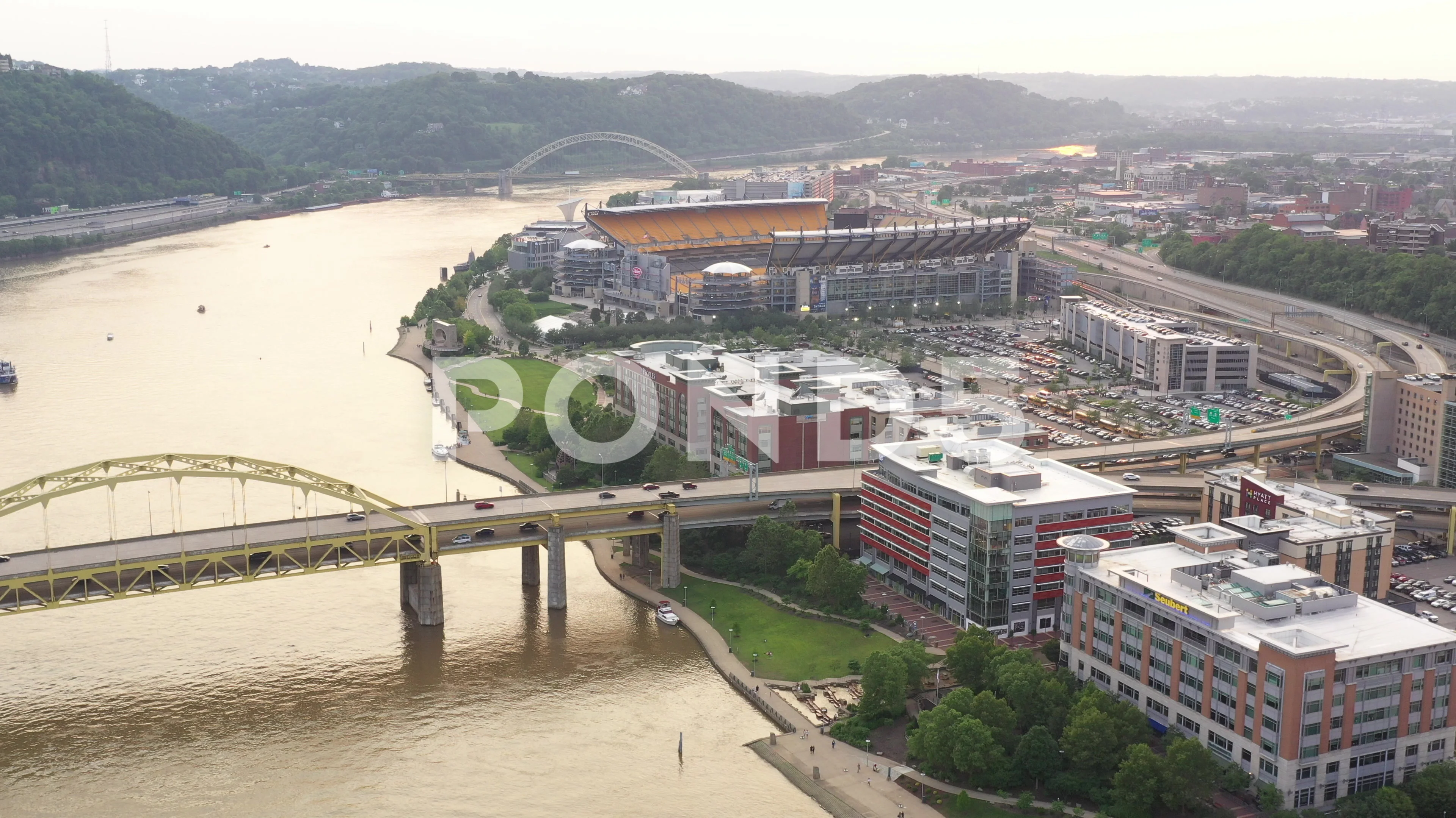 PNC Park Baseball Stadium With Bridge Sunset Photo 