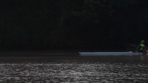 Pittsburgh River - Men Rowing Stock Footage 107142539