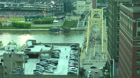 Pittsburgh Roberto Clemente Bridge Stock Footage 55682444