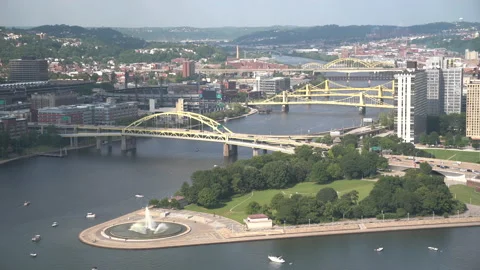 Pittsburgh scenic view of rivers Stock Footage 162312239