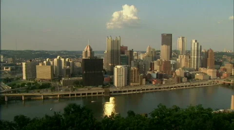 Pittsburgh Skyline 180 Stock Footage 499688