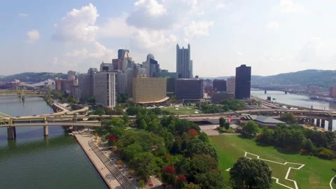 Pittsburgh Skyline from Point Left Side Stock Footage 231899432