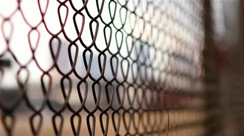 Pittsburgh Skyline Rack Focus with Chainlink Fence Video stock 22242944