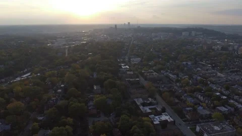 Pittsburgh Squirrel Hill Sunset Fall Aerial 4K 2 스톡 동영상 137561699