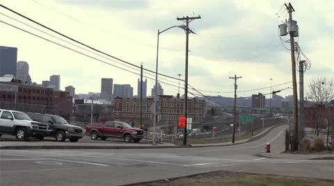 Pittsburgh Urban Intersection Video stock 22241946