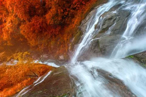PiTuGro waterfall is often called the Heart shaped waterfalls Umphang,Thailan Stock Photos
