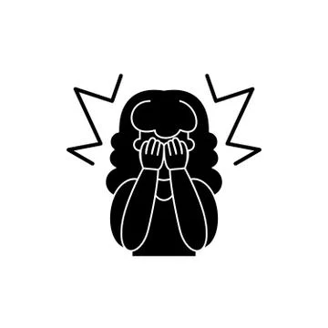 Pity black icon, vector sign on isolated background. Pity concept symbol Stock Illustration