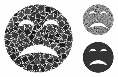Pity smiley Composition Icon of Rough Pieces Stock Illustration