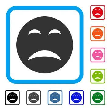 Pity Smiley Framed Icon Stock Illustration