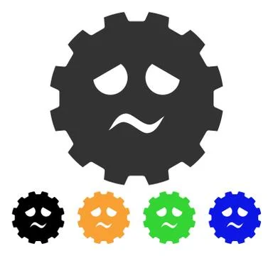 Pity Smiley Gear Vector Icon Stock Illustration