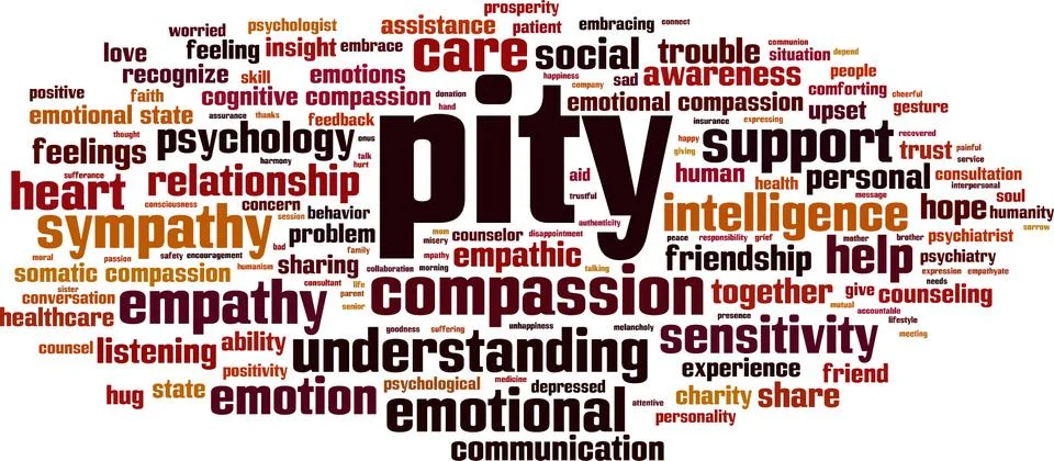 Pity word cloud Stock Illustration