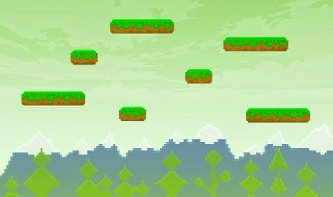 Pixel 2d, retro 8 bit only stairs game background Stock Illustration