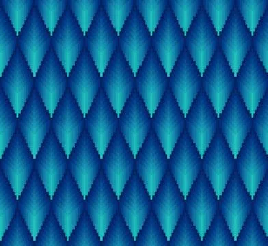Pixel 3D Dragon Scale Grid Seamless Pattern Stock-Illustration