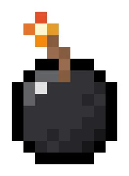 Pixel 8 bit bomb - isolated vector Stock Illustration