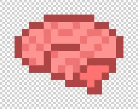 Pixel 8 bit brain - isolated vector Stock Illustration