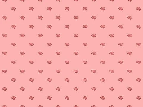 Pixel 8 bit brain wallpaper - high res seamless pattern Stock Illustration