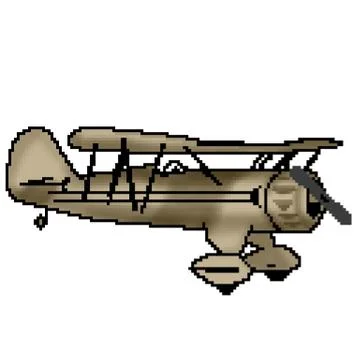 Pixel 8 bit drawn sand antique plane Stock Illustration