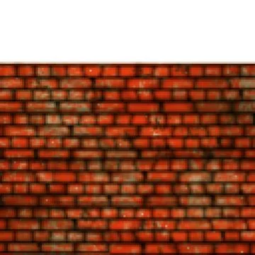 Pixel 8 bit drawn tall brick wall section イラスト素材