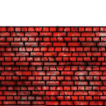 Pixel 8 bit drawn tall brick wall section Stock Illustration
