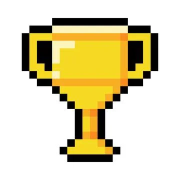 Pixel 8-bit Goblet Object as Video Game Style Element Vector Illustration Stock Illustration
