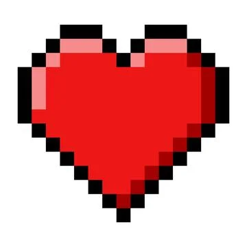 Pixel 8-bit Heart Object as Video Game Style Element Vector Illustration 스톡 일러스트