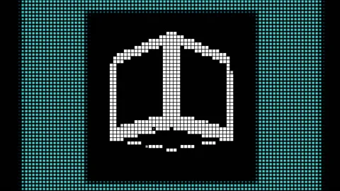 Pixel 8-bit Hypnotic Animation, Motion Abstract Background Authentic Nostalgic Video stock 156499332